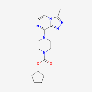 molecular formula C16H22N6O2 B3018353 Cyclopentyl 4-(3-methyl-[1,2,4]triazolo[4,3-a]pyrazin-8-yl)piperazine-1-carboxylate CAS No. 1904372-25-3