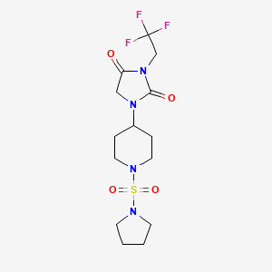 1-[1-(Pyrrolidine-1-sulfonyl)piperidin-4-yl]-3-(2,2,2-trifluoroethyl)imidazolidine-2,4-dione