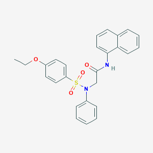 molecular formula C26H24N2O4S B301836 2-{[(4-ethoxyphenyl)sulfonyl]anilino}-N-(1-naphthyl)acetamide 