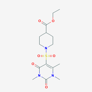 molecular formula C15H23N3O6S B3018364 Ethyl 1-(1,3,4-trimethyl-2,6-dioxopyrimidin-5-yl)sulfonylpiperidine-4-carboxylate CAS No. 893338-35-7