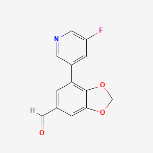 molecular formula C13H8FNO3 B3018366 7-(5-Fluoropyridin-3-yl)-1,3-benzodioxole-5-carbaldehyde CAS No. 2241138-28-1