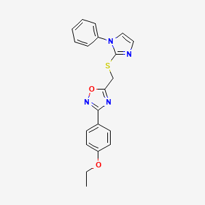 molecular formula C20H18N4O2S B3018377 3-(4-乙氧基苯基)-5-[(1-苯基咪唑-2-基)硫代甲基]-1,2,4-恶二唑 CAS No. 1112039-92-5