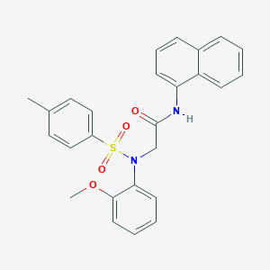 molecular formula C26H24N2O4S B301838 2-{2-methoxy[(4-methylphenyl)sulfonyl]anilino}-N-(1-naphthyl)acetamide 
