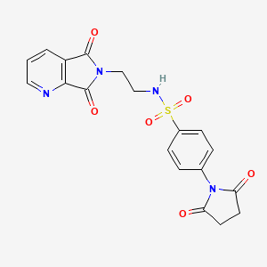 molecular formula C19H16N4O6S B3018380 N-(2-(5,7-dioxo-5H-pyrrolo[3,4-b]pyridin-6(7H)-yl)ethyl)-4-(2,5-dioxopyrrolidin-1-yl)benzenesulfonamide CAS No. 2034494-73-8