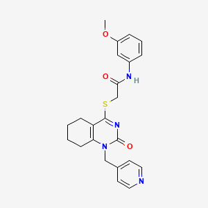 molecular formula C23H24N4O3S B3018383 N-(3-甲氧基苯基)-2-((2-氧代-1-(吡啶-4-基甲基)-1,2,5,6,7,8-六氢喹唑啉-4-基)硫代)乙酰胺 CAS No. 899747-22-9