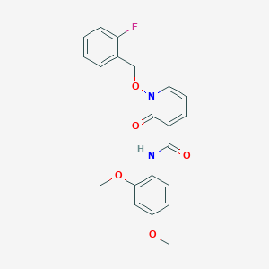 molecular formula C21H19FN2O5 B3018385 N-(2,4-dimethoxyphenyl)-1-[(2-fluorophenyl)methoxy]-2-oxopyridine-3-carboxamide CAS No. 868679-07-6