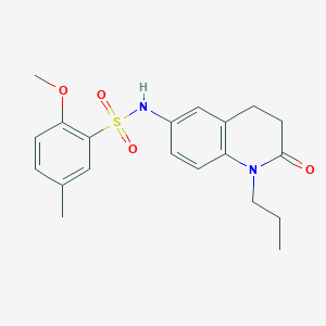 molecular formula C20H24N2O4S B3018393 2-methoxy-5-methyl-N-(2-oxo-1-propyl-1,2,3,4-tetrahydroquinolin-6-yl)benzenesulfonamide CAS No. 941954-66-1