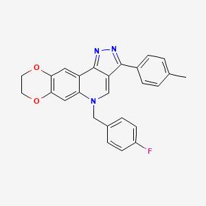 molecular formula C26H20FN3O2 B3018394 5-(4-氟苄基)-3-(4-甲基苯基)-8,9-二氢-5H-[1,4]二氧杂环[2,3-g]吡唑并[4,3-c]喹啉 CAS No. 866341-49-3