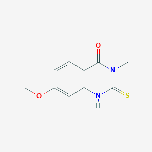 molecular formula C10H10N2O2S B3018406 7-Methoxy-3-methyl-2-sulfanylidene-1H-quinazolin-4-one CAS No. 1602813-75-1