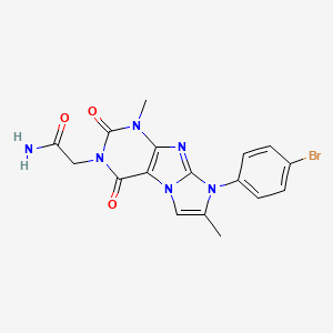 molecular formula C17H15BrN6O3 B3018408 2-[6-(4-Bromophenyl)-4,7-dimethyl-1,3-dioxopurino[7,8-a]imidazol-2-yl]acetamide CAS No. 887868-82-8