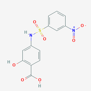 molecular formula C13H10N2O7S B3018409 2-Hydroxy-4-(3-nitrobenzenesulfonamido)benzoic acid CAS No. 326610-63-3