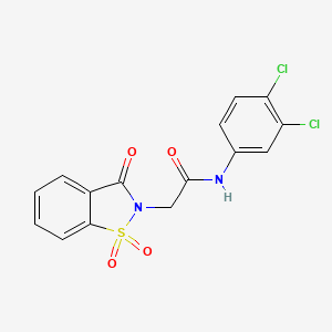 molecular formula C15H10Cl2N2O4S B3018410 N-(3,4-dichlorophenyl)-2-(1,1,3-trioxo-1,2-benzothiazol-2-yl)acetamide CAS No. 473244-70-1