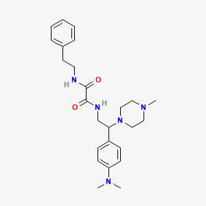 molecular formula C25H35N5O2 B3018413 N1-(2-(4-(dimethylamino)phenyl)-2-(4-methylpiperazin-1-yl)ethyl)-N2-phenethyloxalamide CAS No. 941914-09-6