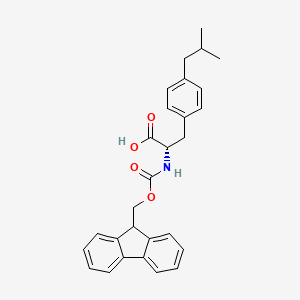 molecular formula C28H29NO4 B3018414 (2S)-2-(9H-Fluoren-9-ylmethoxycarbonylamino)-3-[4-(2-methylpropyl)phenyl]propanoic acid CAS No. 1998655-38-1