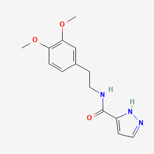 molecular formula C14H17N3O3 B3018418 N-[2-(3,4-dimethoxyphenyl)ethyl]-1H-pyrazole-5-carboxamide CAS No. 405278-68-4