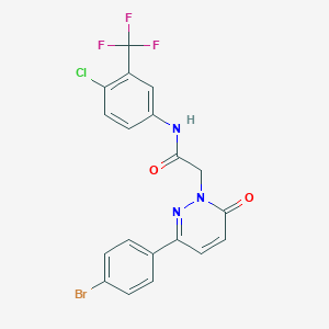 molecular formula C19H12BrClF3N3O2 B3018419 2-(3-(4-bromophenyl)-6-oxopyridazin-1(6H)-yl)-N-(4-chloro-3-(trifluoromethyl)phenyl)acetamide CAS No. 1252931-33-1