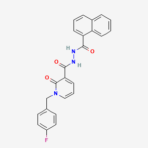 molecular formula C24H18FN3O3 B3018431 N'-(1-萘酰基)-1-(4-氟苄基)-2-氧代-1,2-二氢吡啶-3-甲酰肼 CAS No. 1105211-92-4