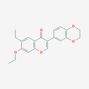 molecular formula C21H20O5 B3018437 3-(2,3-Dihydro-1,4-benzodioxin-6-yl)-7-ethoxy-6-ethylchromen-4-one CAS No. 610762-12-4