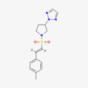 molecular formula C15H18N4O2S B3018441 (E)-2-(1-((4-methylstyryl)sulfonyl)pyrrolidin-3-yl)-2H-1,2,3-triazole CAS No. 2035001-78-4