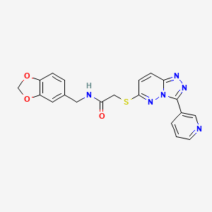 molecular formula C20H16N6O3S B3018446 N-(1,3-benzodioxol-5-ylmethyl)-2-[(3-pyridin-3-yl-[1,2,4]triazolo[4,3-b]pyridazin-6-yl)sulfanyl]acetamide CAS No. 868968-95-0