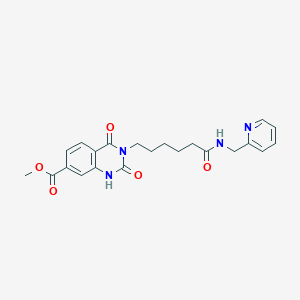 molecular formula C22H24N4O5 B3018447 2,4-二氧代-3-{6-氧代-6-[(吡啶-2-基甲基)氨基]己基}-1,2,3,4-四氢喹唑啉-7-甲酸甲酯 CAS No. 896384-16-0