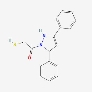 molecular formula C17H16N2OS B3018462 1-(3,5-Diphenyl-1,3-dihydropyrazol-2-yl)-2-sulfanylethanone CAS No. 2247107-49-7