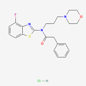 molecular formula C22H25ClFN3O2S B3018474 N-(4-fluorobenzo[d]thiazol-2-yl)-N-(3-morpholinopropyl)-2-phenylacetamide hydrochloride CAS No. 1216907-89-9