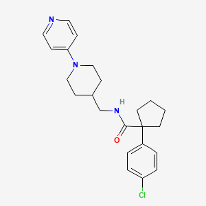 molecular formula C23H28ClN3O B3018475 1-(4-chlorophenyl)-N-((1-(pyridin-4-yl)piperidin-4-yl)methyl)cyclopentanecarboxamide CAS No. 2034508-22-8