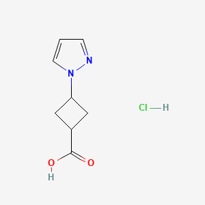 3-Pyrazol-1-ylcyclobutane-1-carboxylic acid;hydrochloride