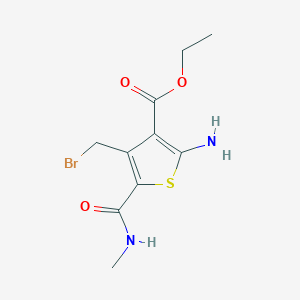 molecular formula C10H13BrN2O3S B3018479 Ethyl 2-amino-4-(bromomethyl)-5-(methylcarbamoyl)thiophene-3-carboxylate CAS No. 730950-00-2