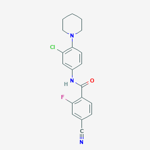 molecular formula C19H17ClFN3O B301848 N-(3-chloro-4-piperidin-1-ylphenyl)-4-cyano-2-fluorobenzamide 