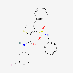 molecular formula C24H19FN2O3S2 B3018482 N-(3-fluorophenyl)-3-[methyl(phenyl)sulfamoyl]-4-phenylthiophene-2-carboxamide CAS No. 1105214-06-9