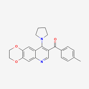 (4-Methylphenyl)(9-pyrrolidin-1-yl-2,3-dihydro[1,4]dioxino[2,3-g]quinolin-8-yl)methanone