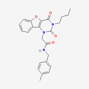 2-(3-butyl-2,4-dioxo-[1]benzofuro[3,2-d]pyrimidin-1-yl)-N-[(4-methylphenyl)methyl]acetamide