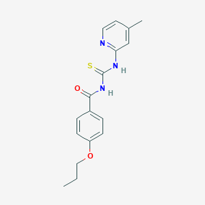 molecular formula C17H19N3O2S B301850 N-[(4-methylpyridin-2-yl)carbamothioyl]-4-propoxybenzamide 