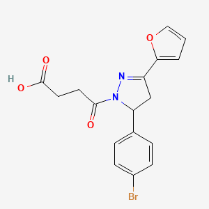 4-(5-(4-bromophenyl)-3-(furan-2-yl)-4,5-dihydro-1H-pyrazol-1-yl)-4-oxobutanoic acid