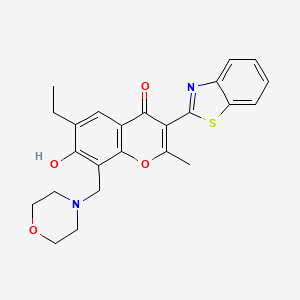 molecular formula C24H24N2O4S B3018501 3-(benzo[d]thiazol-2-yl)-6-ethyl-7-hydroxy-2-methyl-8-(morpholinomethyl)-4H-chromen-4-one CAS No. 222716-43-0