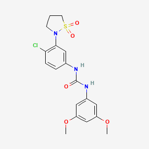 1-(4-Chloro-3-(1,1-dioxidoisothiazolidin-2-yl)phenyl)-3-(3,5-dimethoxyphenyl)urea
