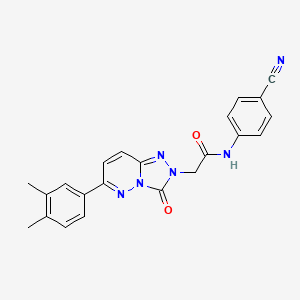 molecular formula C22H18N6O2 B3018504 N-(4-氰基苯基)-2-(6-(3,4-二甲基苯基)-3-氧代-[1,2,4]三唑并[4,3-b]哒嗪-2(3H)-基)乙酰胺 CAS No. 1251602-37-5