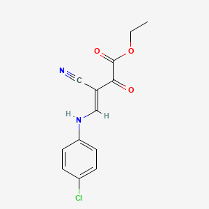 molecular formula C13H11ClN2O3 B3018514 Ethyl 4-(4-chloroanilino)-3-cyano-2-oxo-3-butenoate CAS No. 1164478-54-9