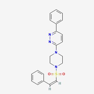 molecular formula C22H22N4O2S B3018517 (Z)-3-phenyl-6-(4-(styrylsulfonyl)piperazin-1-yl)pyridazine CAS No. 1021104-29-9