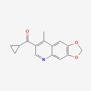 molecular formula C15H13NO3 B3018525 Cyclopropyl(8-methyl[1,3]dioxolo[4,5-g]quinolin-7-yl)methanone CAS No. 866135-86-6