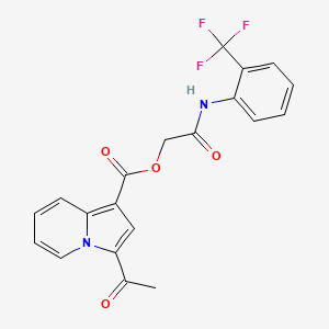 2-Oxo-2-((2-(trifluoromethyl)phenyl)amino)ethyl 3-acetylindolizine-1-carboxylate