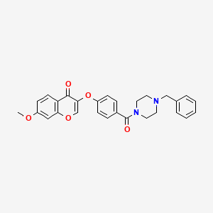 3-(4-(4-benzylpiperazine-1-carbonyl)phenoxy)-7-methoxy-4H-chromen-4-one