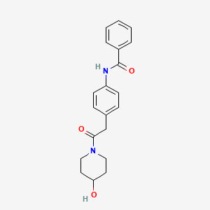 N-(4-(2-(4-hydroxypiperidin-1-yl)-2-oxoethyl)phenyl)benzamide