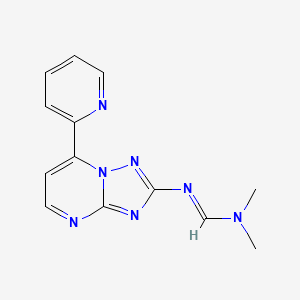 molecular formula C13H13N7 B3018540 N,N-dimethyl-N'-[7-(2-pyridinyl)[1,2,4]triazolo[1,5-a]pyrimidin-2-yl]iminoformamide CAS No. 303145-96-2