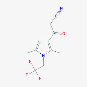 molecular formula C11H11F3N2O B3018548 3-[2,5-dimethyl-1-(2,2,2-trifluoroethyl)-1H-pyrrol-3-yl]-3-oxopropanenitrile CAS No. 750604-77-4