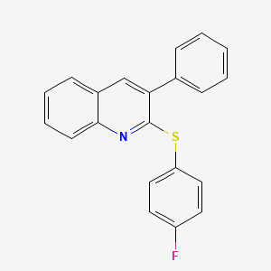 molecular formula C21H14FNS B3018550 2-[(4-Fluorophenyl)sulfanyl]-3-phenylquinoline CAS No. 339013-92-2