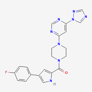 (4-(6-(1H-1,2,4-triazol-1-yl)pyrimidin-4-yl)piperazin-1-yl)(4-(4-fluorophenyl)-1H-pyrrol-2-yl)methanone
