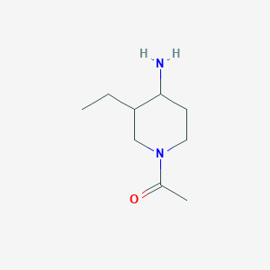 molecular formula C9H18N2O B3018558 1-(4-氨基-3-乙基哌啶-1-基)乙烷-1-酮 CAS No. 1423117-17-2